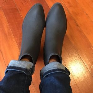 Black rubber booties